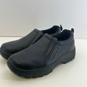 Roper Performance Work Safety Slip On Shoes Men's 8.5 EE Black Pebbled Leather